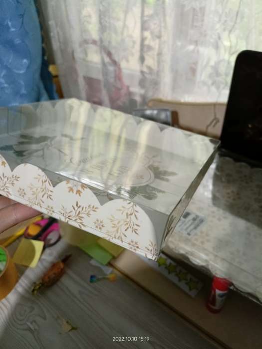Фотография покупателя товара Коробка для кондитерских изделий с PVC крышкой «Нарядная», 21 х 21 х 3 см, Новый год - Фото 5