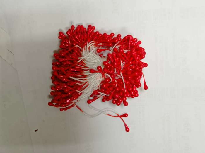 Фотография покупателя товара Тычинки для цветов "Капельки глянец капучино" набор 300 шт длина 6 см - Фото 2