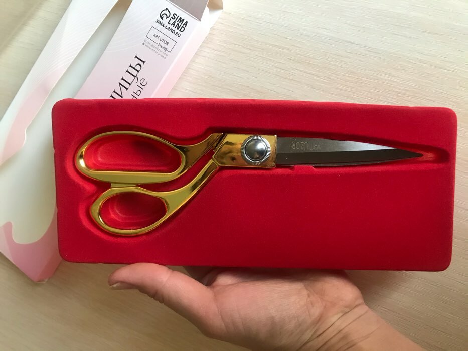 Фотография покупателя товара Ножницы закройные, скошенное лезвие, 8", 20 см, цвет золотой