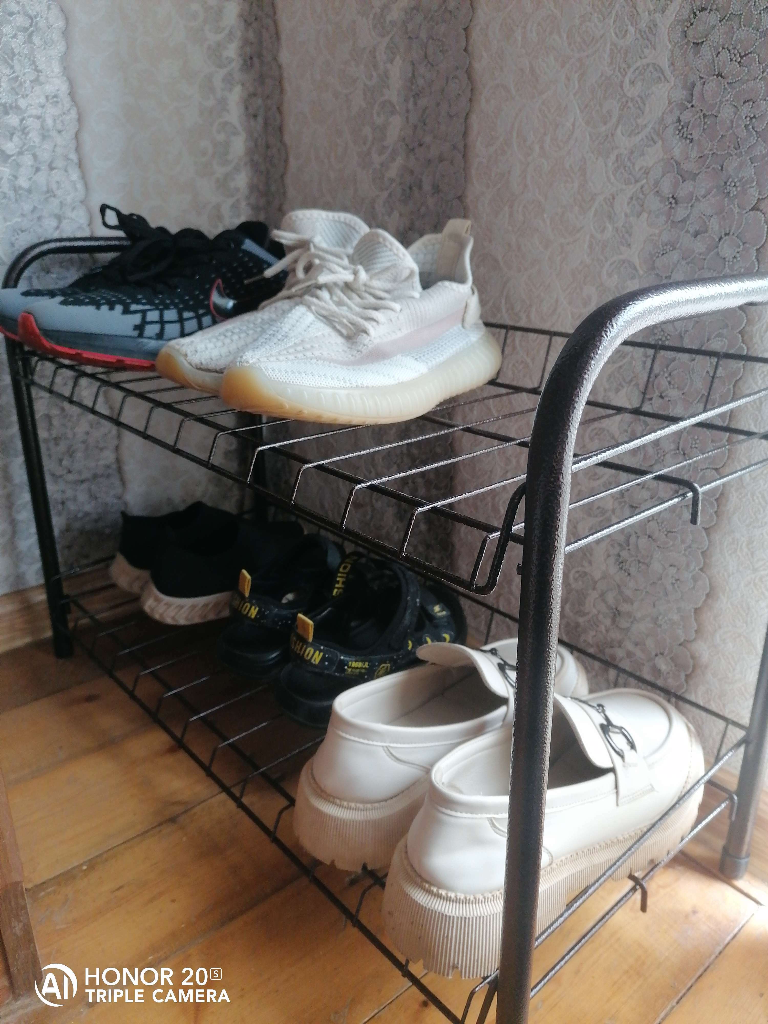 Фотография покупателя товара Полка для обуви разборная, 2 яруса, 68×28×44 см, цвет медный антик