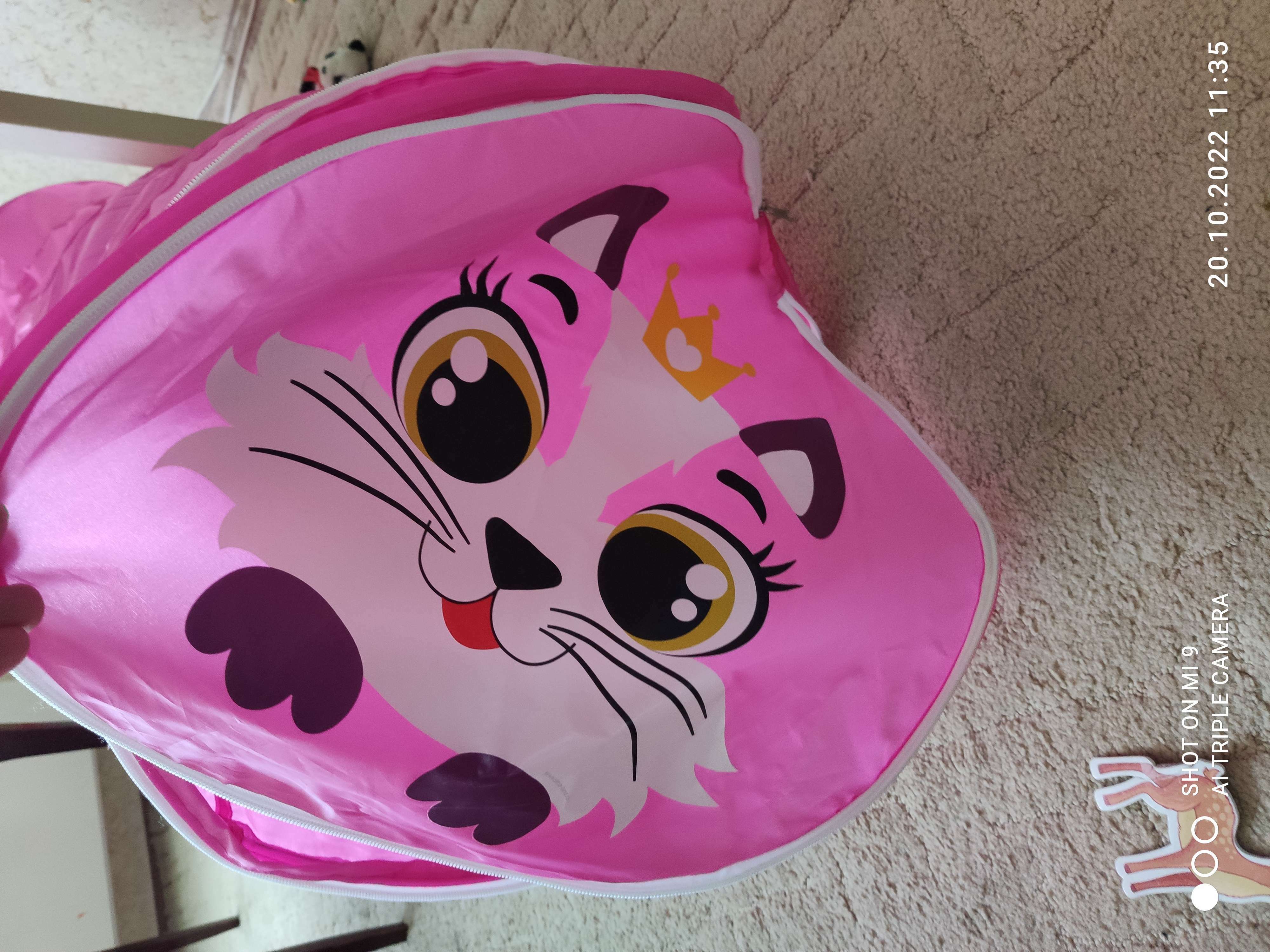 Фотография покупателя товара Игровой тоннель для детей «Кот», цвет розовый - Фото 1