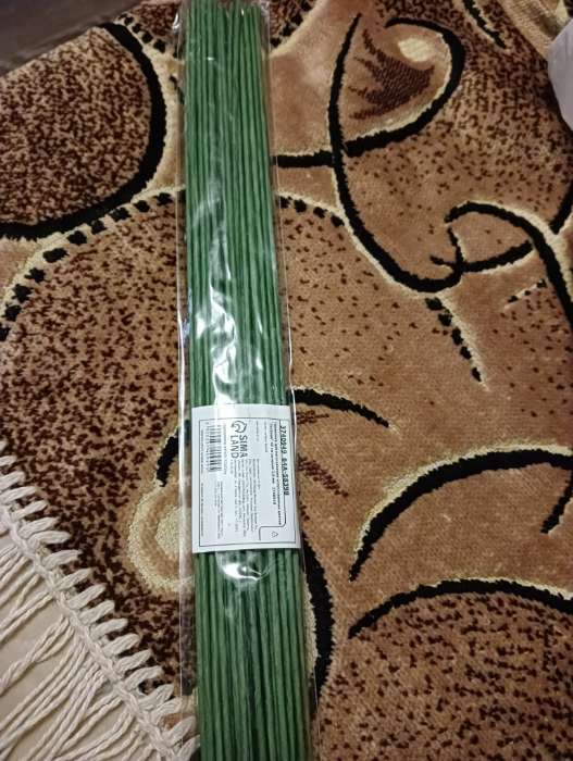 Фотография покупателя товара Проволока для изготовления искусственных цветов "Зелёная" 40 см сечение 2,5 мм - Фото 1