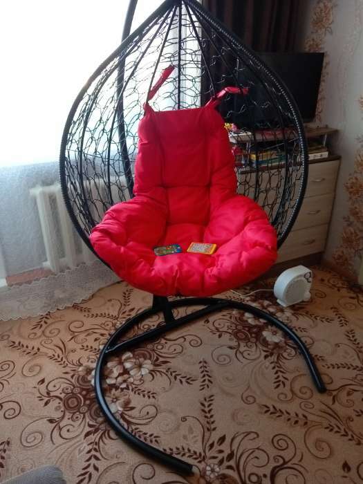 Фотография покупателя товара Подвесное кресло "Tropica Black" красная подушка, стойка, 195*95*75 см - Фото 1