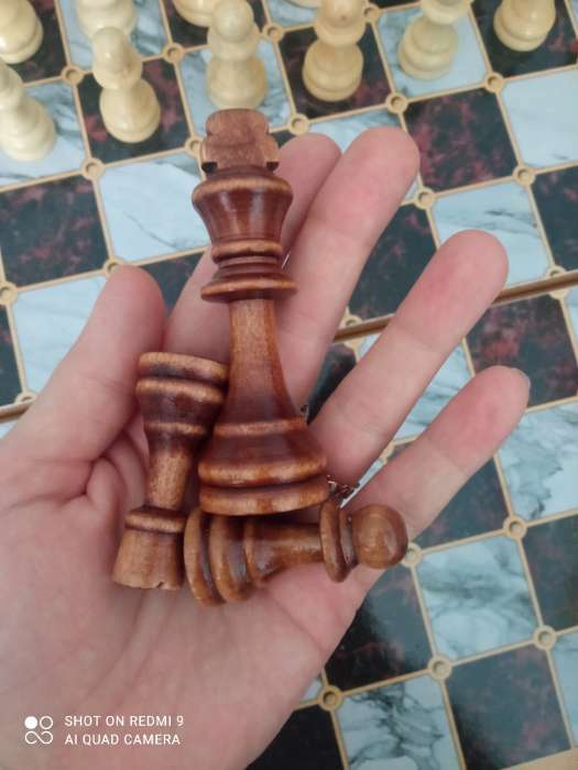 Фотография покупателя товара Настольная игра 3 в 1 "Мрамор": шахматы, шашки, нарды (доска дерево 40х40 см)
