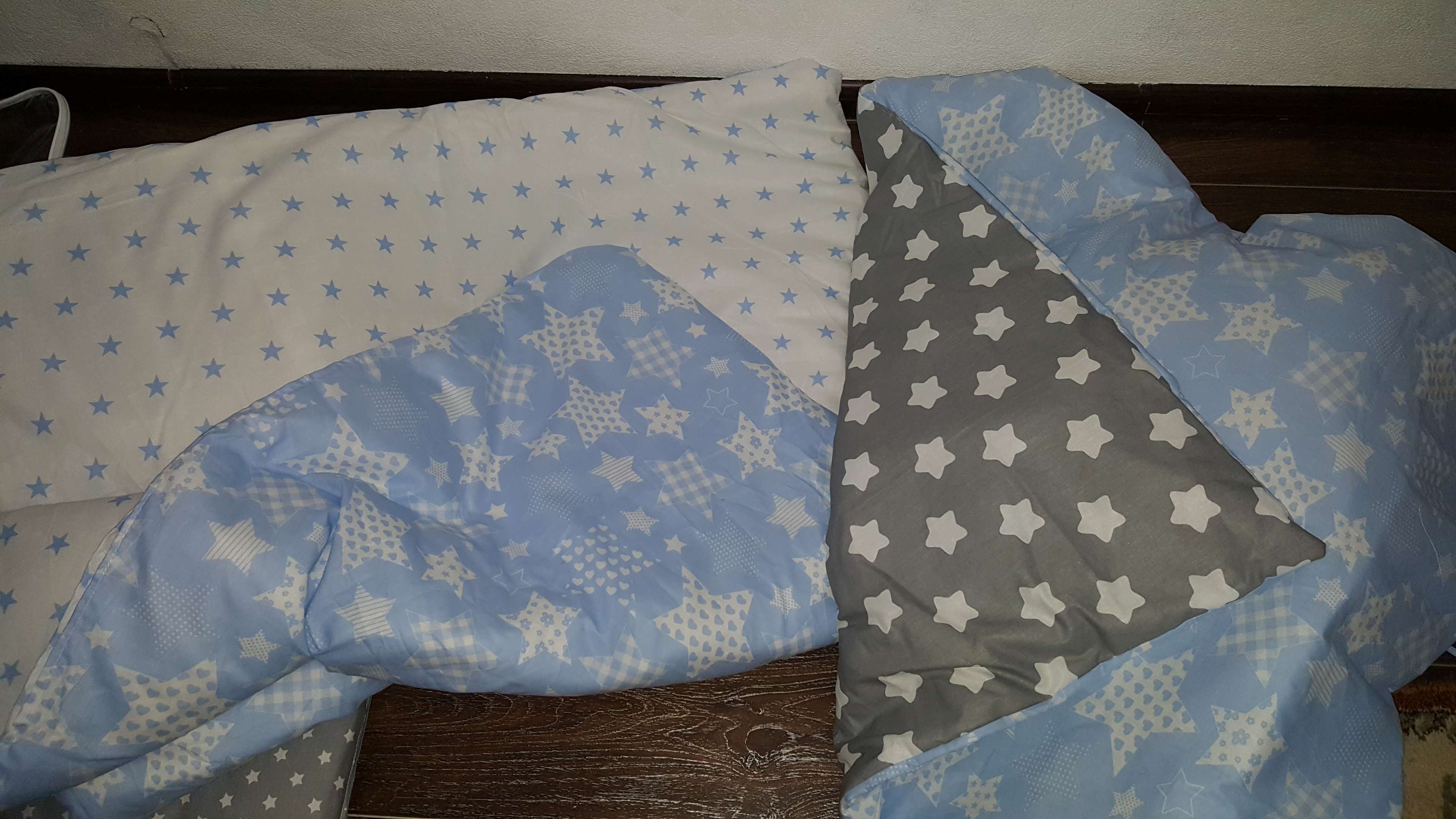 Фотография покупателя товара Комплект в кроватку «Совушки», 22 предмета, цвет голубой - Фото 2