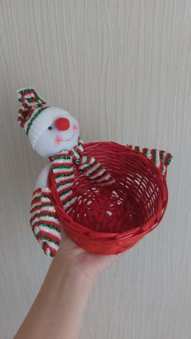 Фотография покупателя товара Конфетница «Снеговичок в полосатой шапочке», вместимость 200 г - Фото 5