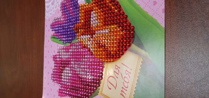 Фотография покупателя товара Алмазная мозаика с частичным заполнением на шкатулке «Тюльпаны», 14 х 14 см - Фото 4