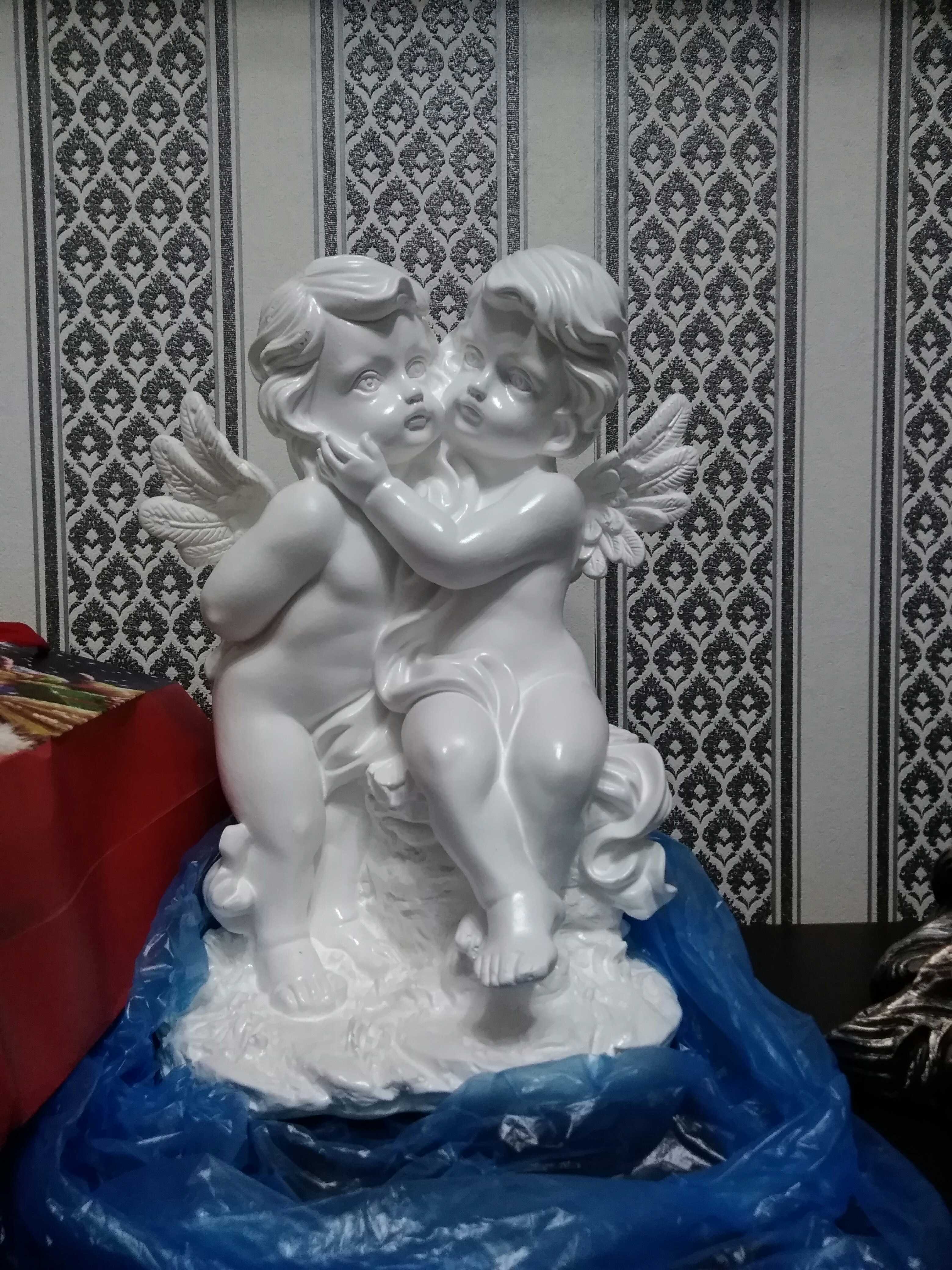 Фотография покупателя товара Статуэтка "Пара ангелов", белая, 36 см