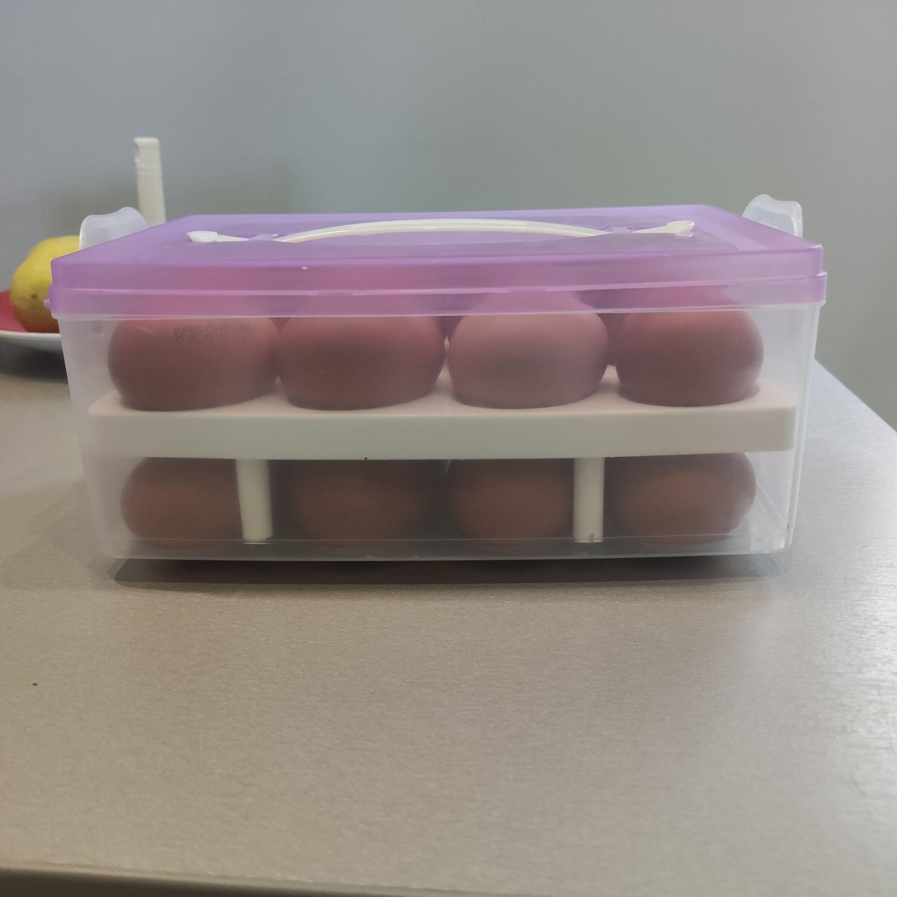 Фотография покупателя товара Контейнер для хранения яиц, 24 ячейки, двухуровневый, цвет МИКС - Фото 1