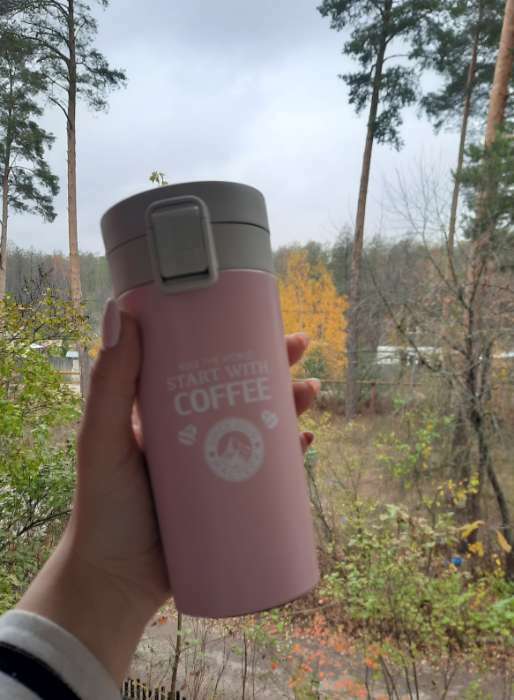 Фотография покупателя товара Термокружка Start with coffee, 380 мл, сохраняет тепло 8 ч, с ситечком - Фото 4