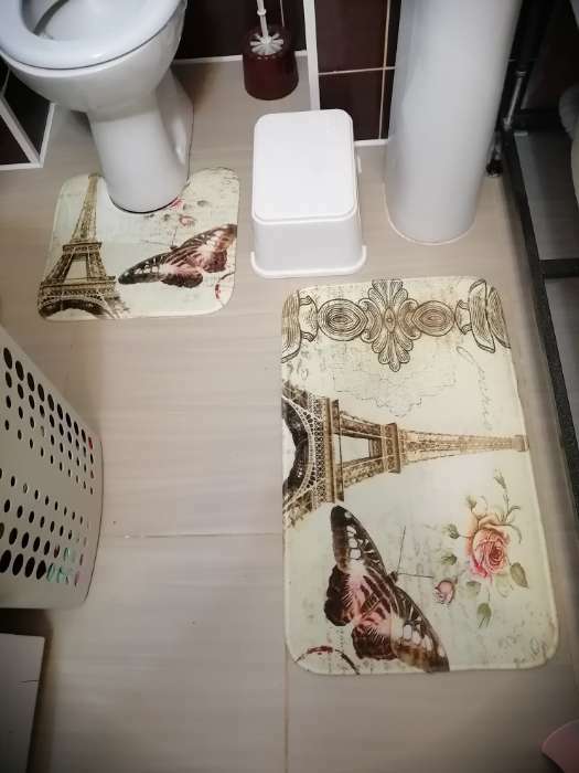 Фотография покупателя товара Набор ковриков для ванной и туалета Доляна «Французский стиль», 2 шт: 39×45, 45×73 см - Фото 1