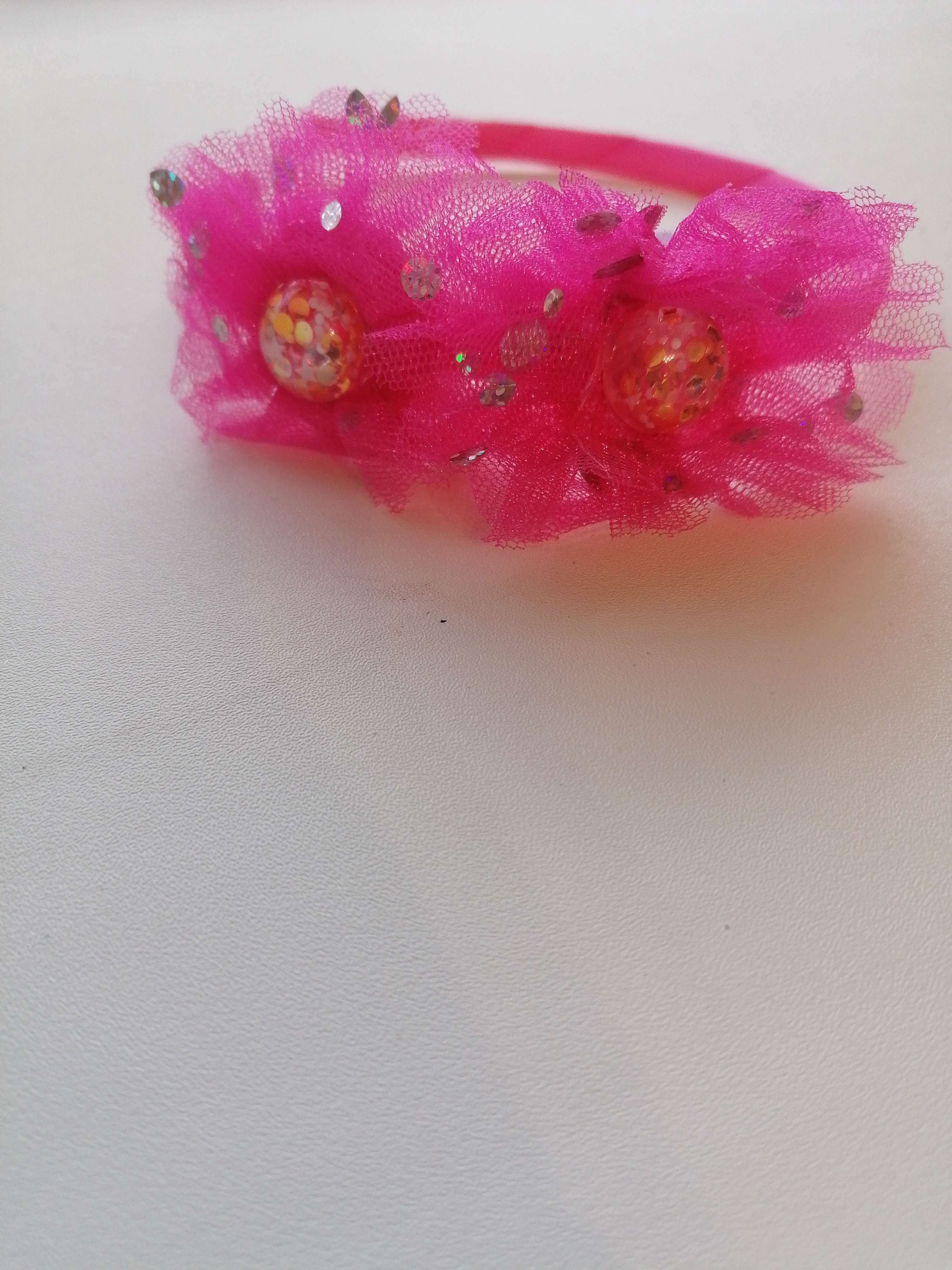 Фотография покупателя товара Ободок для волос "Алёнка" 0,5 см, сверкающие бабочки, розовый - Фото 4