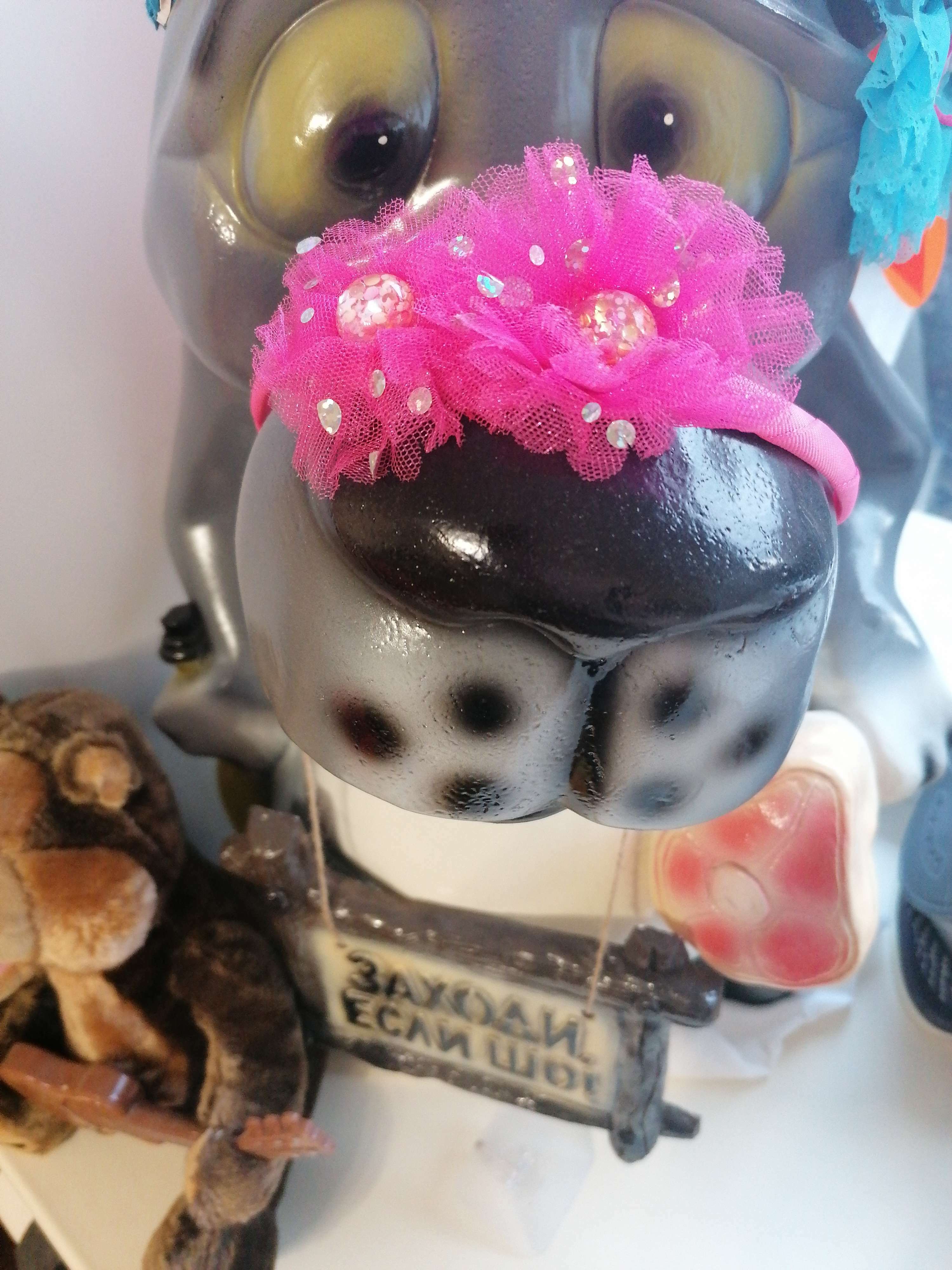 Фотография покупателя товара Ободок для волос "Алёнка" 0,5 см, сверкающие бабочки, розовый - Фото 3