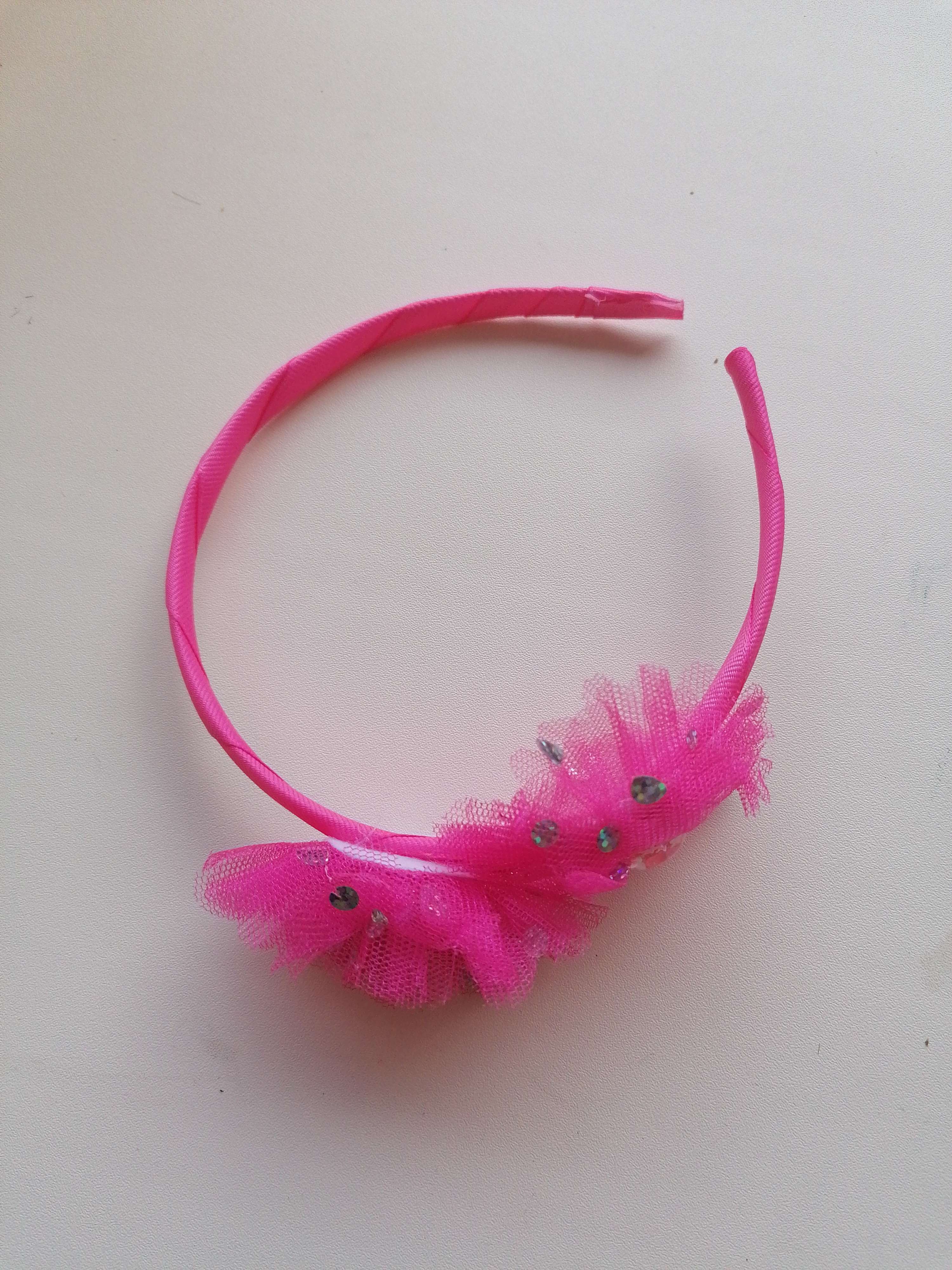 Фотография покупателя товара Ободок для волос "Алёнка" 0,5 см, сверкающие бабочки, розовый - Фото 5