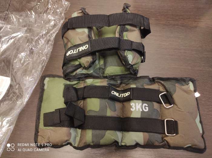 Фотография покупателя товара Утяжелители неопреновые ONLYTOP, 2 шт. х 2 кг, цвет милитари - Фото 2