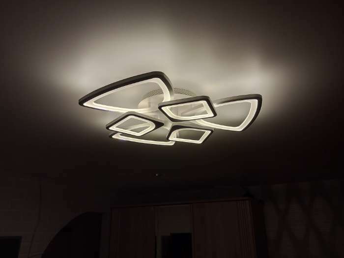 Фотография покупателя товара Люстра с ПДУ 671107/4 LED 112Вт диммер 3 режима 3000-6000К белый 60х51х11 см BayerLux - Фото 1