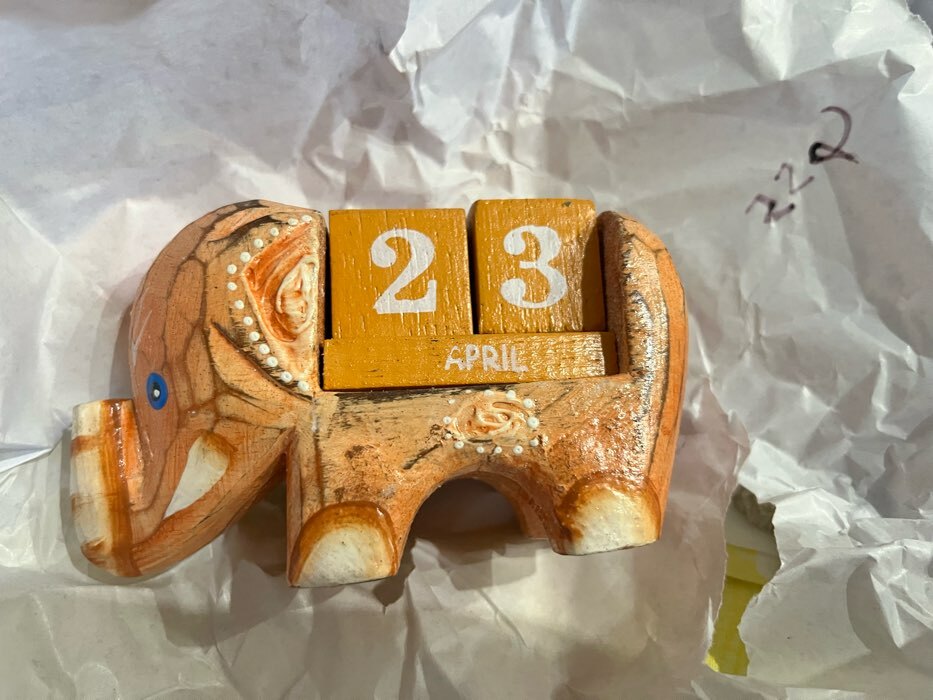 Фотография покупателя товара Деревянный календарь с кубиками "Слоник" 11х4,5х6,6 см МИКС - Фото 3