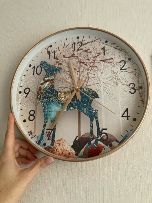 Фотография покупателя товара Часы настенные интерьерные «Олень», бесшумные, плавный ход, d=30 см, от батарейки 1хАА - Фото 1