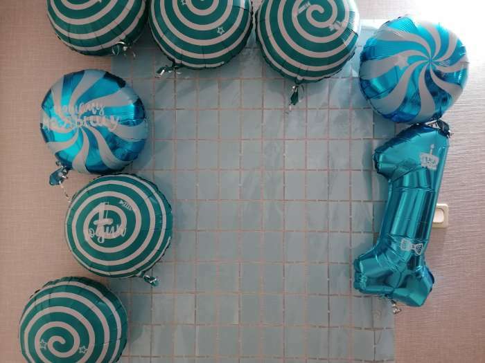 Фотография покупателя товара Фонтан из шаров «1 годик», для мальчика, с конфетти, фольга, латекс, 5 шт. - Фото 2