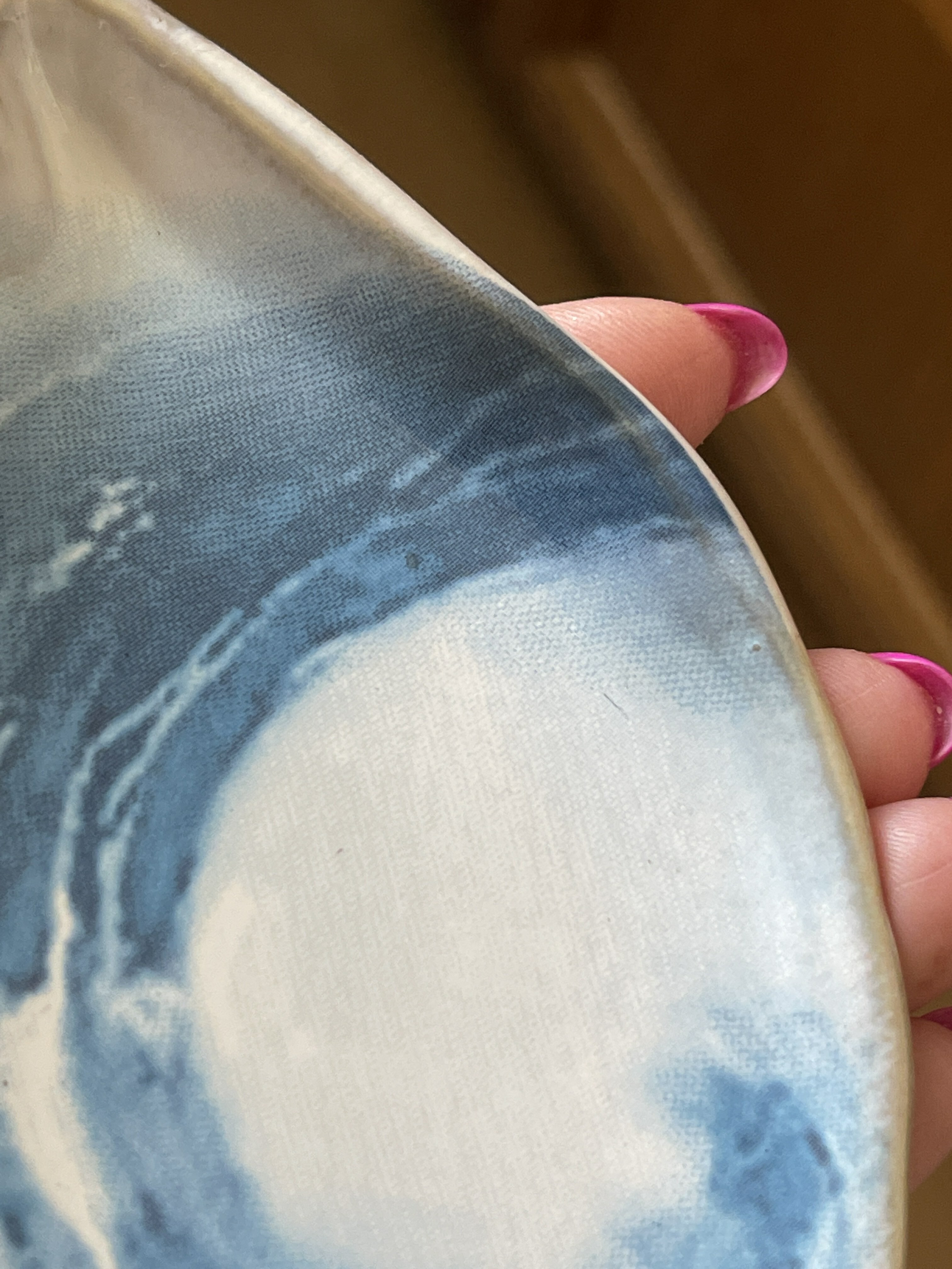 Фотография покупателя товара Соусник керамический «Морская ракушка», 8 х 13 см, 25 мл., цвет белый-голубой