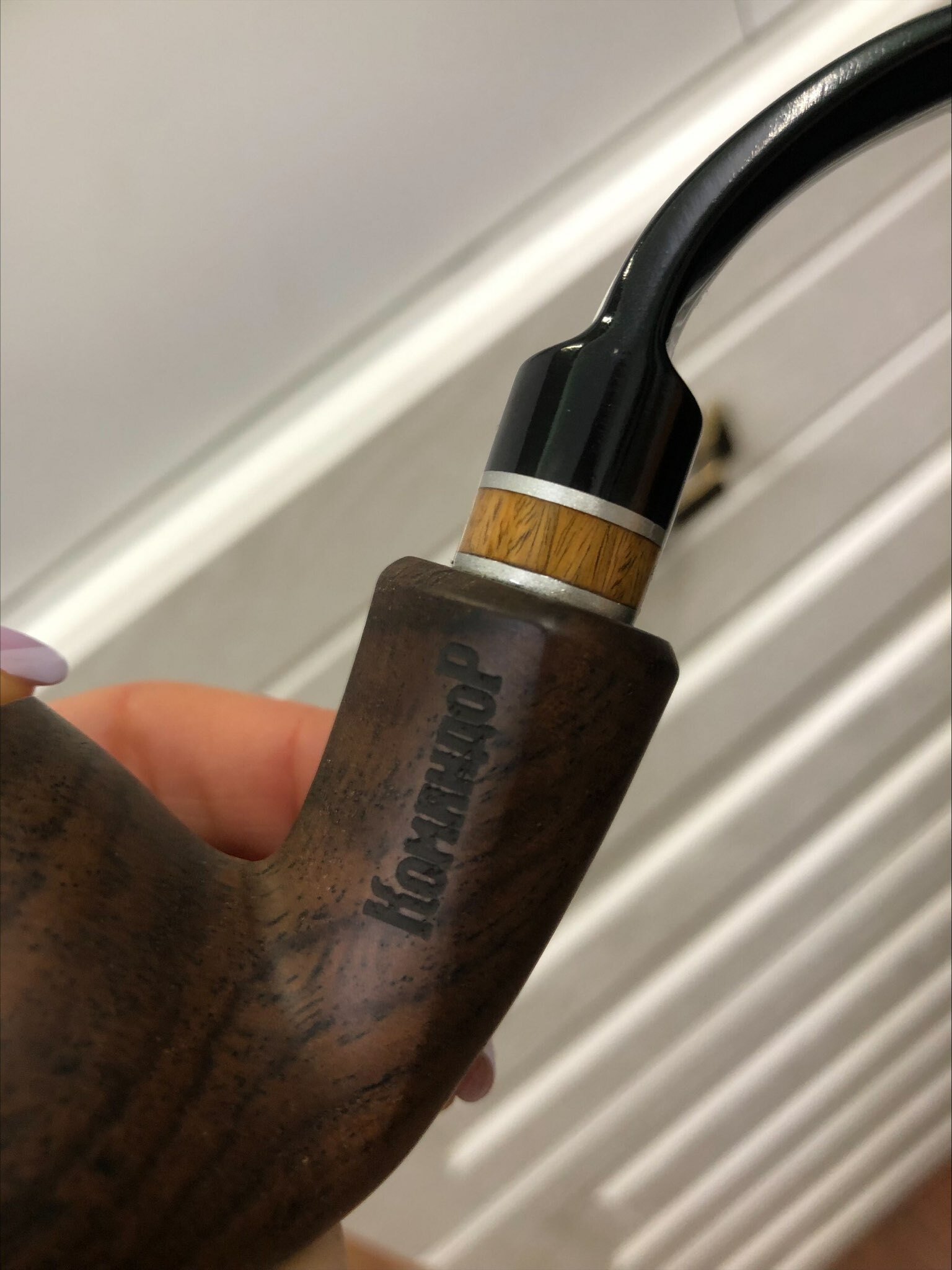 Фотография покупателя товара Курительная трубка для табака "Командор Премиум", классическая, 14.5 х 2.8 см - Фото 1