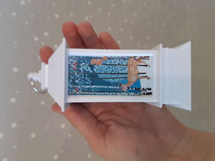 Фотография покупателя товара Светодиодная фигура «Фонарь с оленем» 5.5 × 13 × 5.5 см, пластик, батарейки AG13х3, свечение тёплое белое - Фото 4