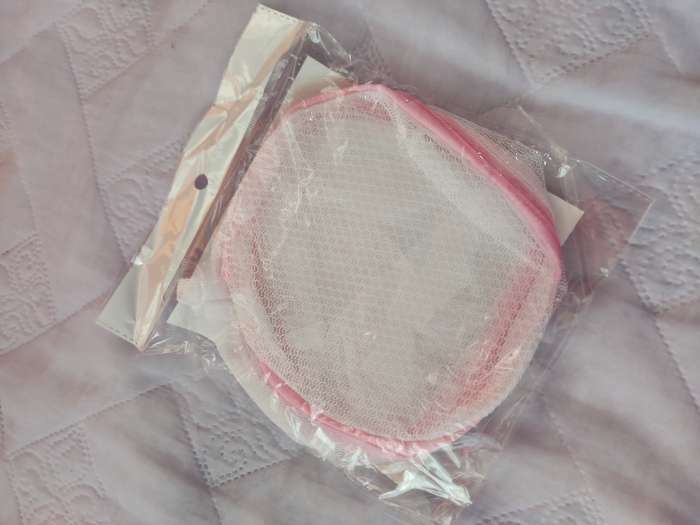 Фотография покупателя товара Мешок для стирки белья без диска Доляна, 15×15×13 см, однослойный, мелкая сетка, цвет белый - Фото 1