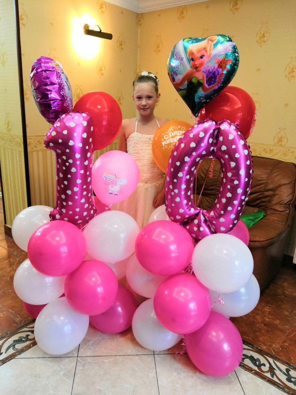 Фотография покупателя товара Шар фольгированный "С днем рождения", Принцессы, круг 45 см - Фото 1