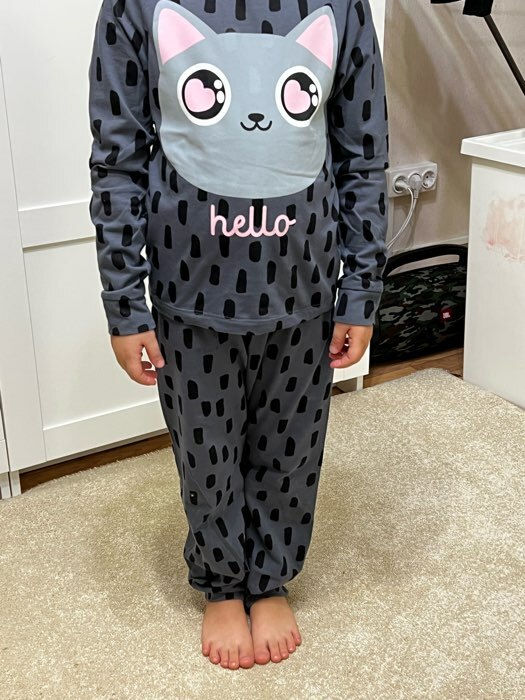 Фотография покупателя товара Пижама (джемпер, брюки) KAFTAN "Кот", рост 86-92 (28) - Фото 1