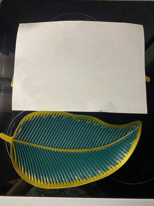 Фотография покупателя товара Блюдо для фруктов Доляна «Золотой лист», 31×17×3 см, цвет зелёный