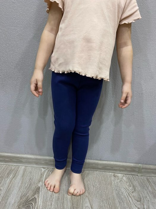 Фотография покупателя товара Термобельё для девочки (леггинсы), цвет синий/меланж, рост 110 см - Фото 1