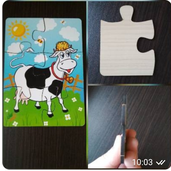 Фотография покупателя товара Пазл «Корова на лугу», 6 элементов, размер детали: 5 × 4,6 см - Фото 5
