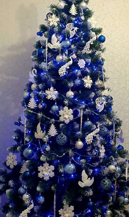 Фотография покупателя товара Набор шаров пластик d-6 см, 9 шт "Новогодние ветви" синий