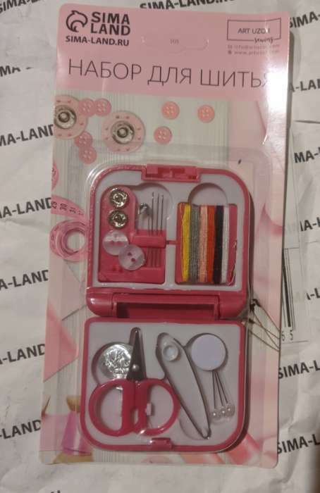 Фотография покупателя товара Швейный набор дорожный, 20 предметов, в складной пластиковой коробке, 7 × 6,5 × 2 см, цвет МИКС - Фото 7