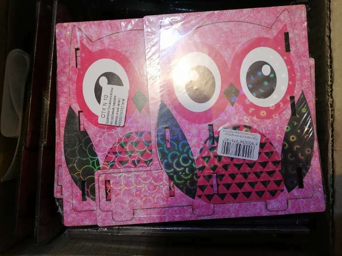 Фотография покупателя товара Подставка для канцелярии деревянная "Совушка", с принтом, розовая