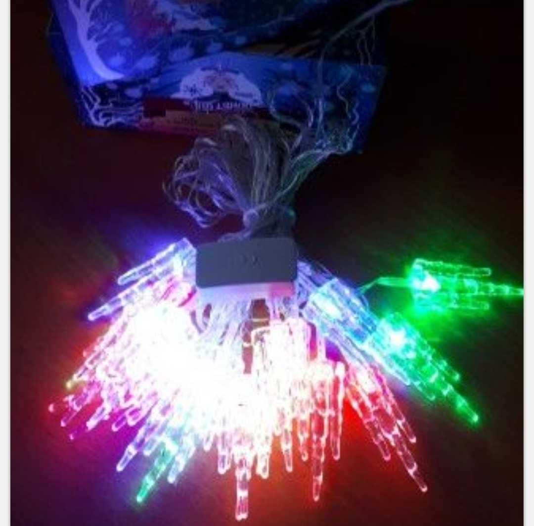 Фотография покупателя товара Гирлянда «Нить» 5 м с насадками «Льдинка», IP20, прозрачная нить, 20 LED, свечение мульти (RG/RB), мигание, 220 В