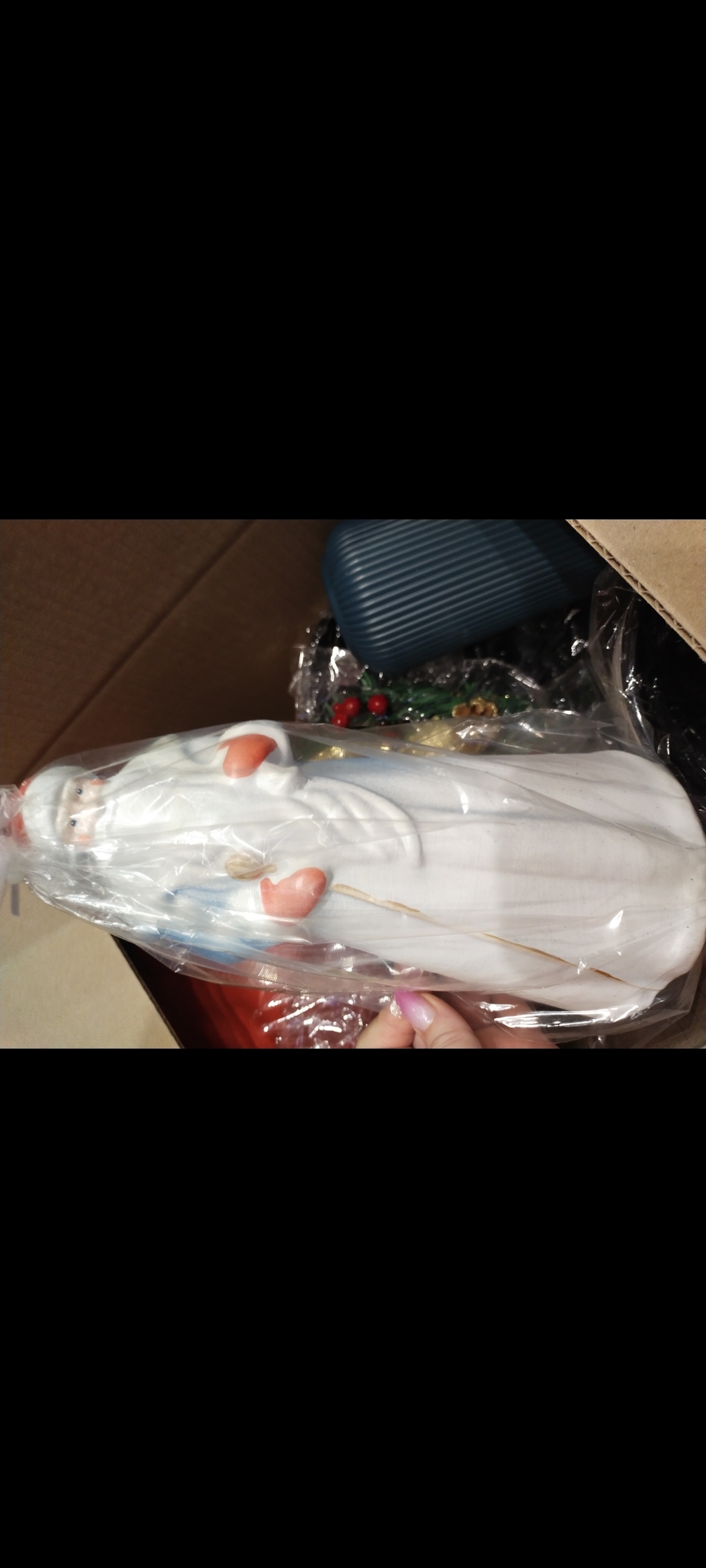Фотография покупателя товара Дед Мороз пластик 25х10,5 см, бело-голубой - Фото 4