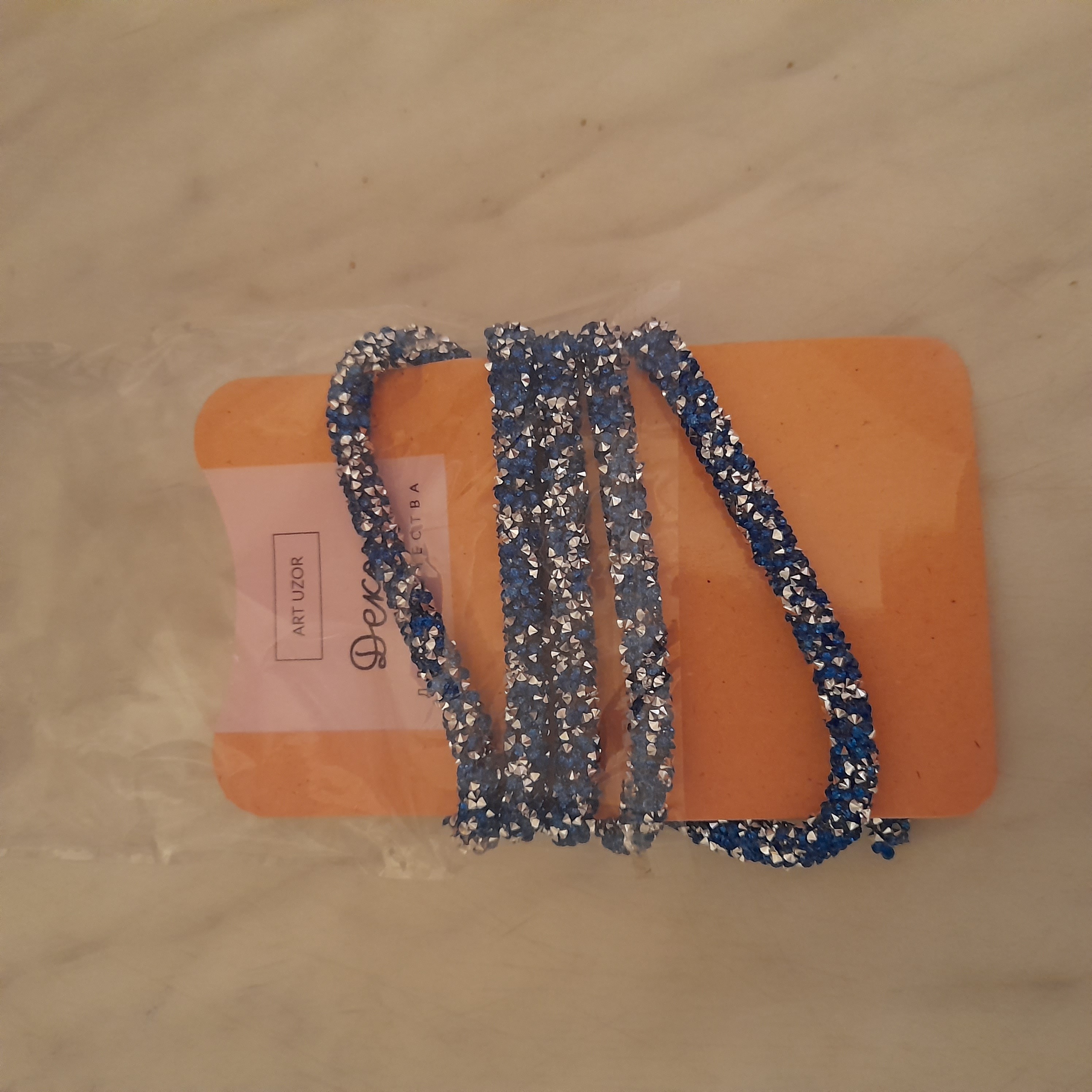 Фотография покупателя товара Шнур "Кристаллы сине-серебристые" намотка 1 метр - Фото 1
