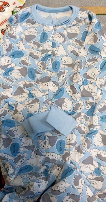 Фотография покупателя товара Комбинезон детский, цвет голубой/мишка, рост 56 см - Фото 2