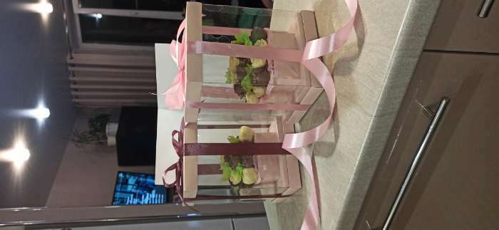 Фотография покупателя товара Коробка подарочная для цветов с вазой и PVC окнами складная, упаковка, «Бежевая», 16 х 23 х 16 см