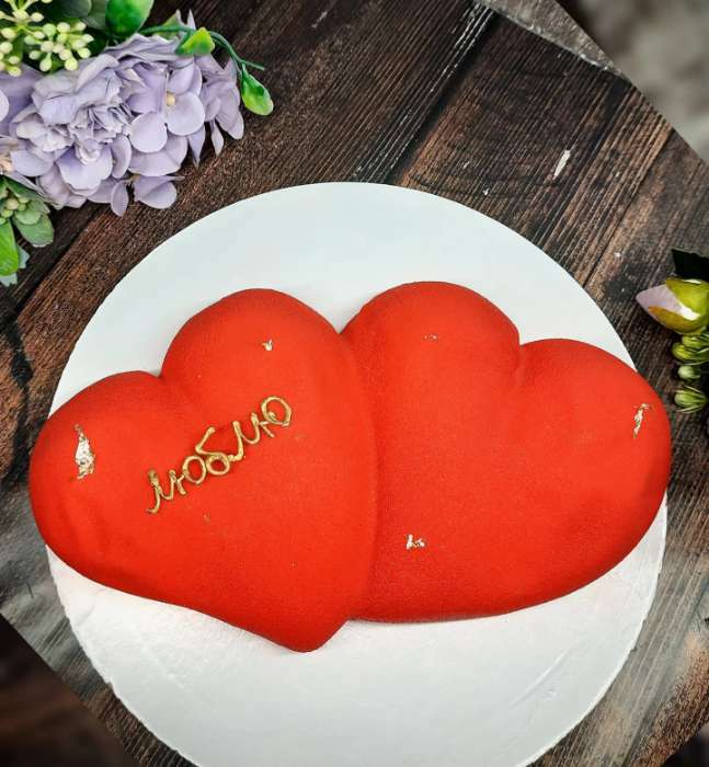 Фотография покупателя товара Форма для муссовых десертов и выпечки Доляна «Влюблённые сердца», силикон, 27×17 см, цвет белый - Фото 2