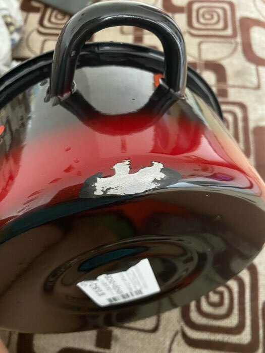 Фотография покупателя товара Кастрюля, 2 л, металлическая крышка, пластмассовая ручка, индукция, цвет красно-чёрный с тонированием МИКС - Фото 2