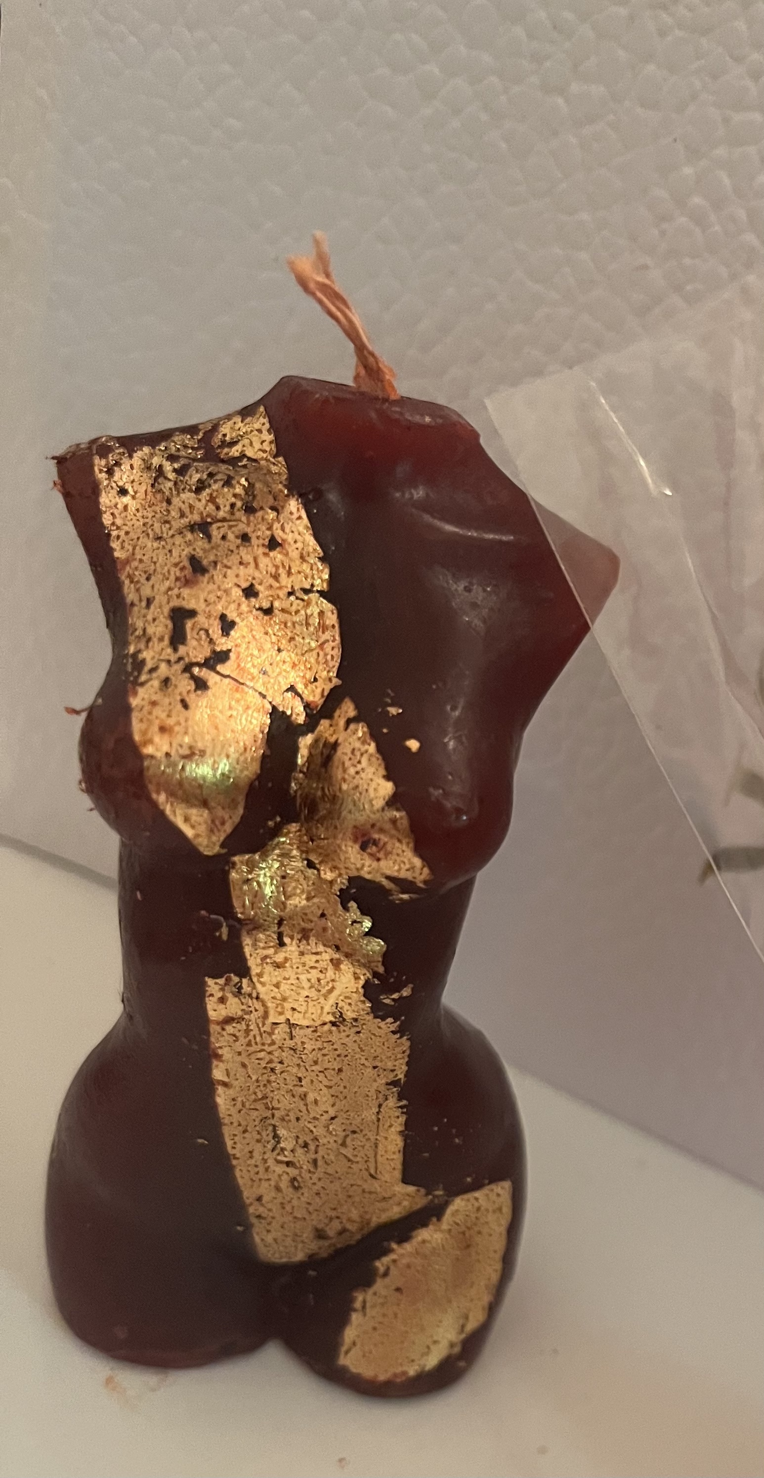 Фотография покупателя товара Фигурная свеча "Женское тело №1" шоколадная с поталью 9,5см - Фото 4