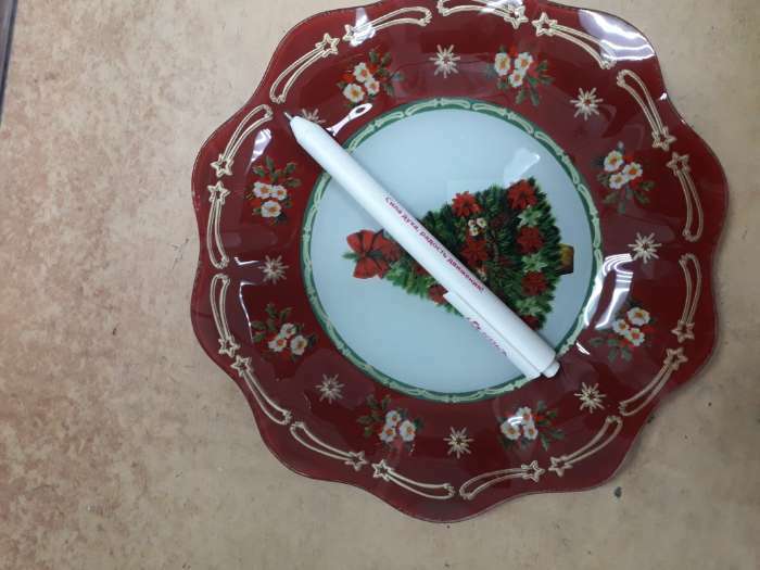 Фотография покупателя товара Тарелка стеклянная обеденная Доляна «Новогодняя ель», d=25 см - Фото 10