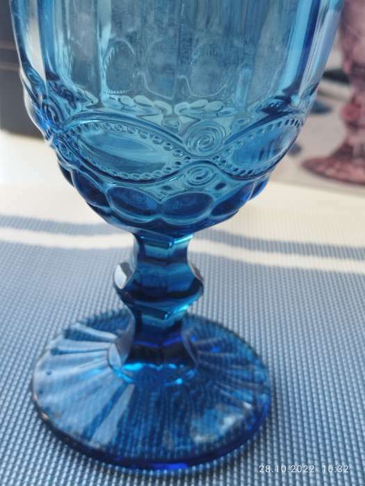 Фотография покупателя товара Набор бокалов из стекла Magistro «Ла-Манш», 250 мл, 9×17 см, 6 шт, цвет синий - Фото 7