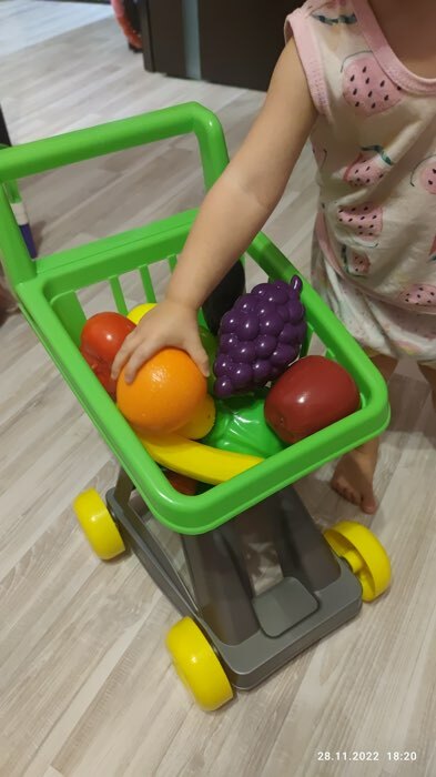Фотография покупателя товара Тележка для супермаркета с фруктами и овощами, цвета МИКС - Фото 1