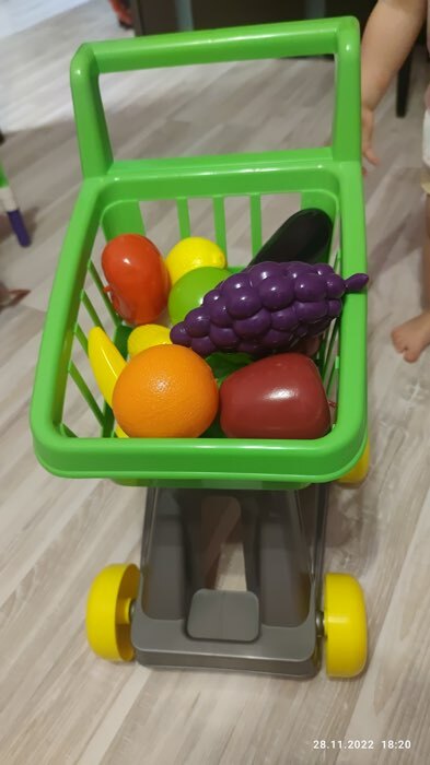 Фотография покупателя товара Тележка для супермаркета с фруктами и овощами, цвета МИКС - Фото 2