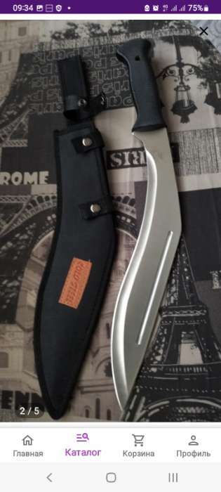 Фотография покупателя товара Нож-кукри туристический "Джунгли" 44,5см, клинок 320мм/4,9мм, черный - Фото 1