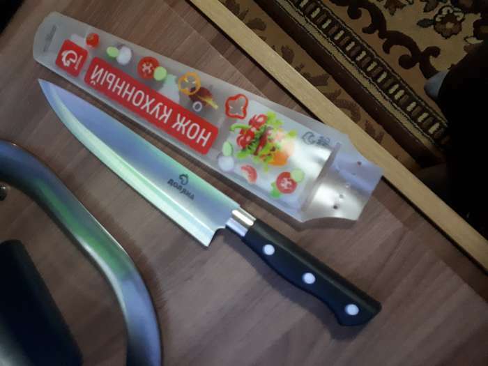 Фотография покупателя товара Нож кухонный Доляна «Кронос», лезвие 13,5 см - Фото 1