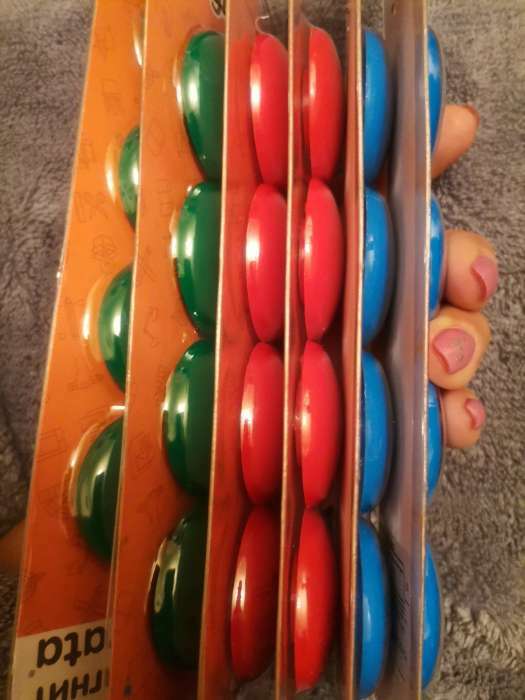 Фотография покупателя товара Магниты для доски, d-4 см, набор 4 штуки, блистер, зелёные